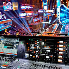 天貓雙11狂歡晚會現場的RIVAGE PM10數字混音系統